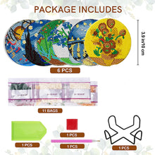 Load image into Gallery viewer, 6/8 Pcs Acrylic Summer Beach Diamond Painting Coasters with Holder Cork Pads
