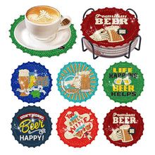 Load image into Gallery viewer, 6/8 Pcs Acrylic Summer Beach Diamond Painting Coasters with Holder Cork Pads
