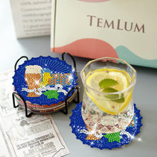 Load image into Gallery viewer, 6/8 Pcs Acrylic Summer Beach Diamond Painting Coasters with Holder Cork Pads
