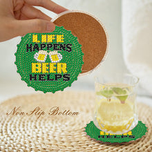 Load image into Gallery viewer, 6/8 Pcs Acrylic Summer Beach Diamond Painting Coasters with Holder Cork Pads
