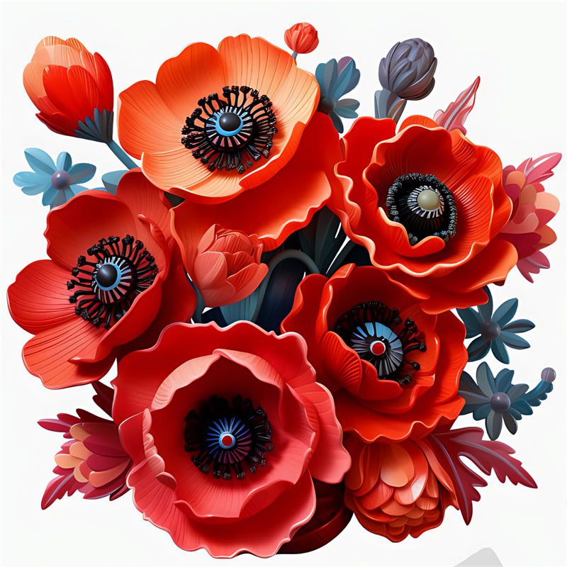 Diamond Painting - Full Round - poppy flower (30*30CM)