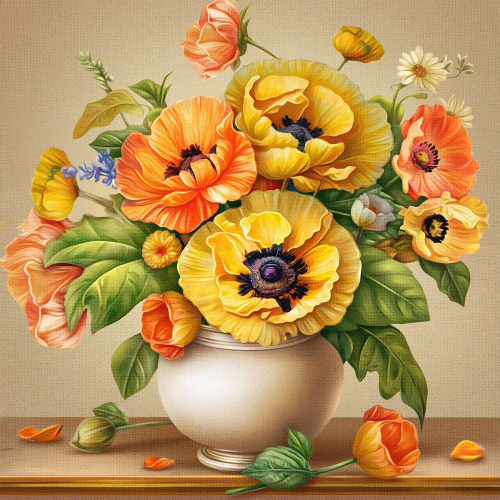 Diamond Painting - Full Round - poppy flower (30*30CM)