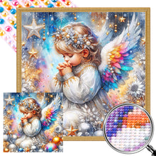 Load image into Gallery viewer, AB Diamond Painting - Full Round - Colorful feather praying girl (30*30CM)
