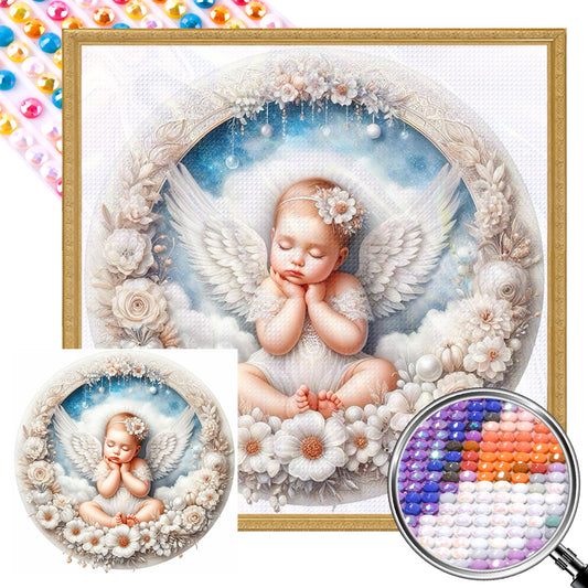 AB Diamond Painting - Full Round - dozing angel (30*30CM)