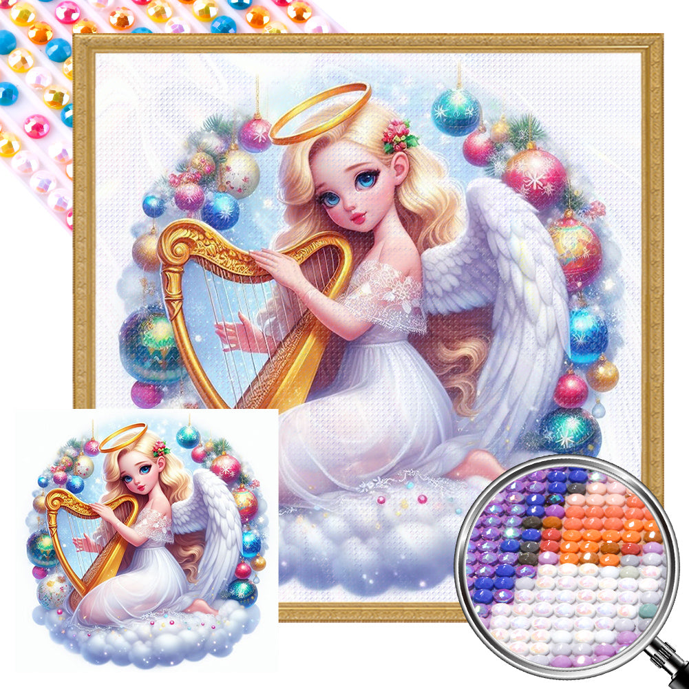 AB Diamond Painting - Full Round - harp angel girl (30*30CM)