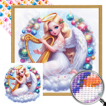 AB Diamond Painting - Full Round - harp angel girl (30*30CM)