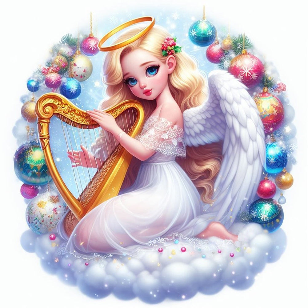 AB Diamond Painting - Full Round - harp angel girl (30*30CM)