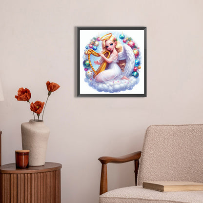 AB Diamond Painting - Full Round - harp angel girl (30*30CM)