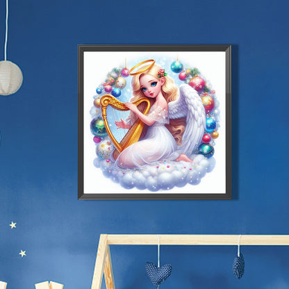 AB Diamond Painting - Full Round - harp angel girl (30*30CM)