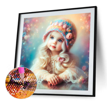 AB Diamond Painting - Full Round - thinking girl (30*30CM)