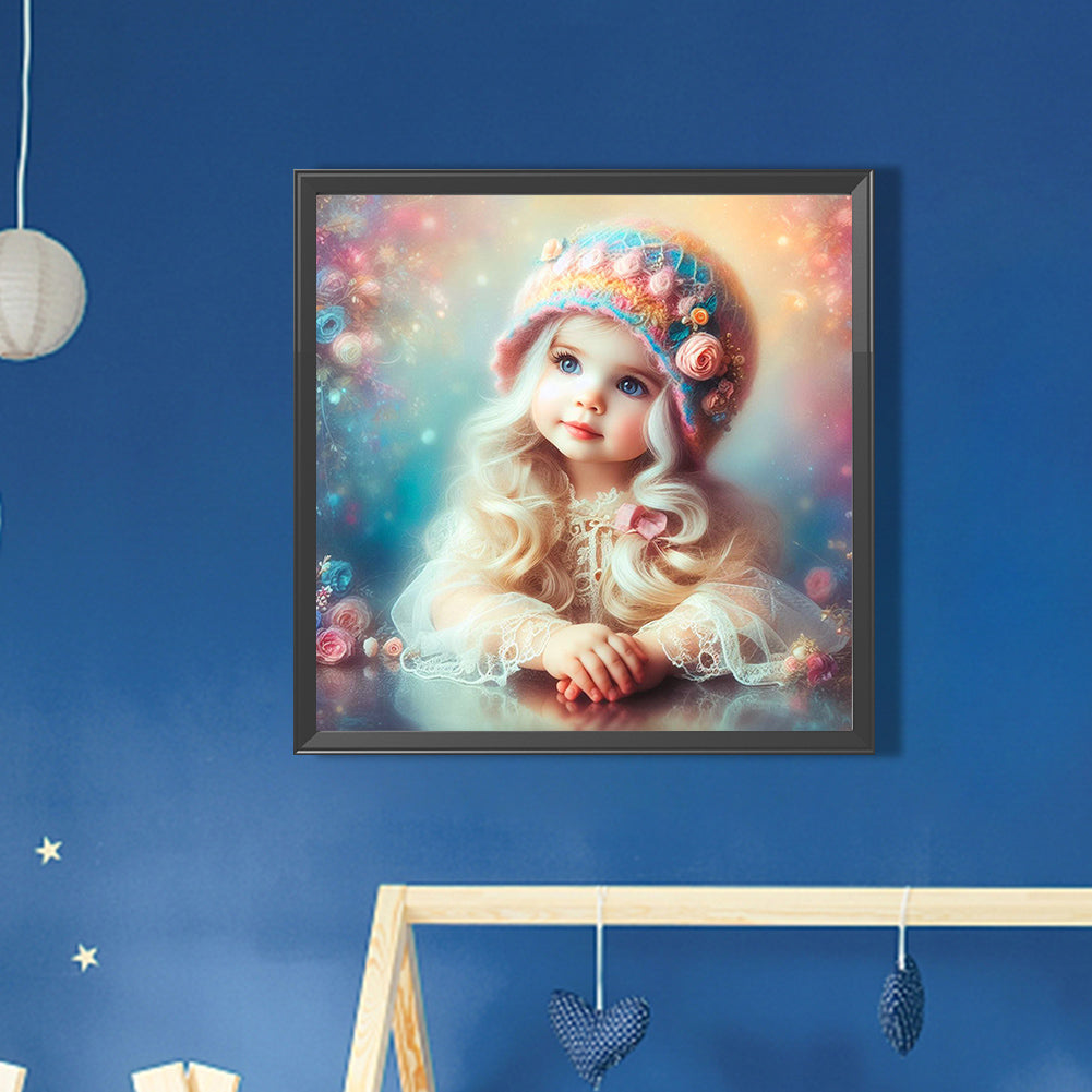 AB Diamond Painting - Full Round - thinking girl (30*30CM)