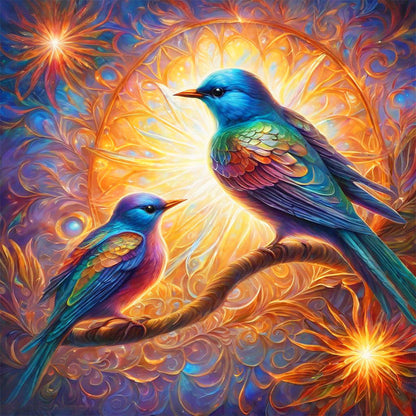 AB Diamond Painting - Full Round - two little birds (30*30CM)