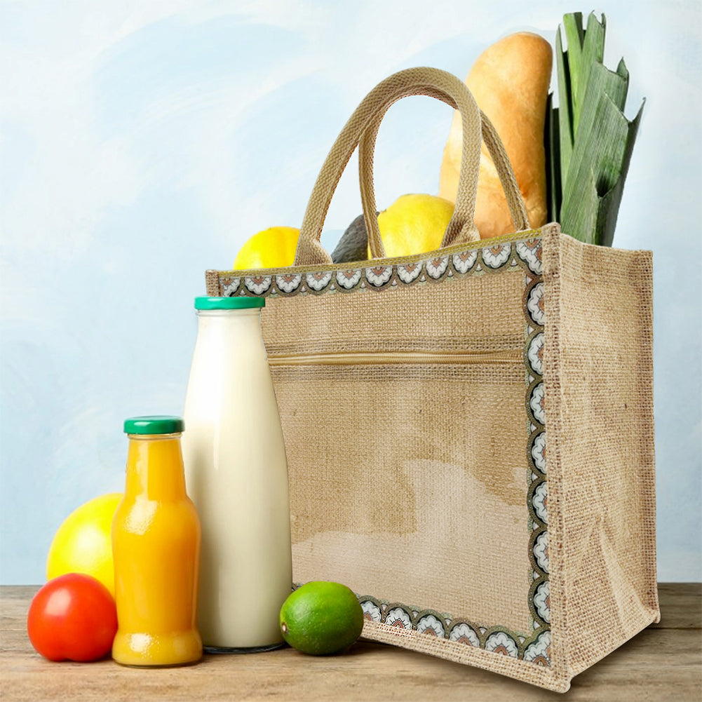 Linen Tote Bags Waterproof Daily Utility Bag for Grocery/School/Travel/Study/Gym