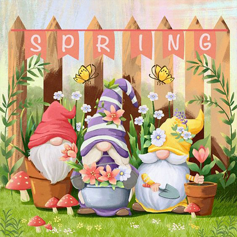 Diamond Painting - Full Round - Garden Gnome (30*30CM)