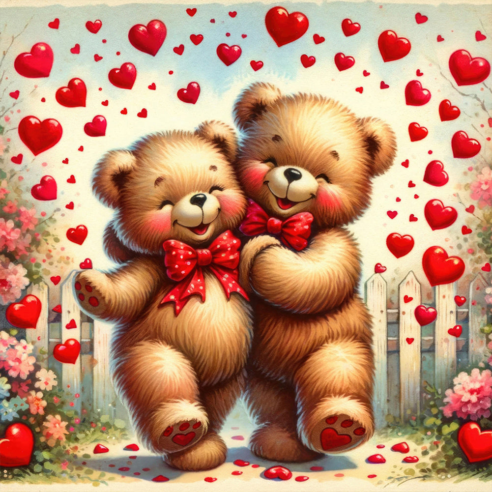 Diamond Painting - Full Round - Rose Care Bear (30*30CM)