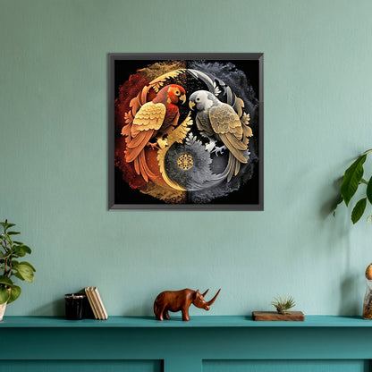 Diamond Painting - Full Round - Personality Bird Yin Yang Chart (30*30CM)