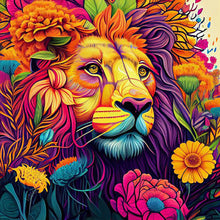Load image into Gallery viewer, Diamond Painting - Full Round - colorful lion (30*30CM)
