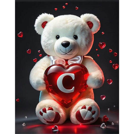 Diamond Painting - Full Round - love alphabet bear (35*45CM)