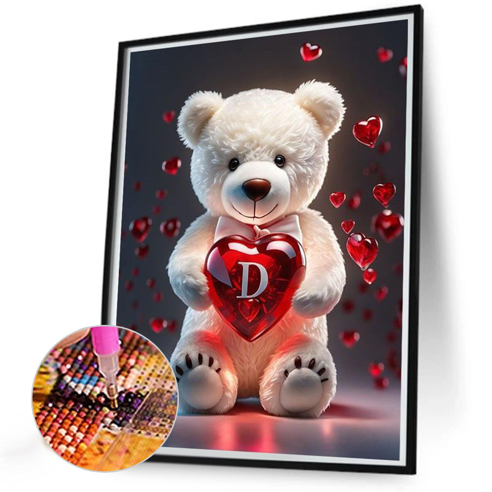 Diamond Painting - Full Round - Heart Letter Bear D (35*45CM)