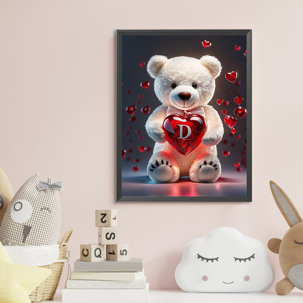 Diamond Painting - Full Round - Heart Letter Bear D (35*45CM)