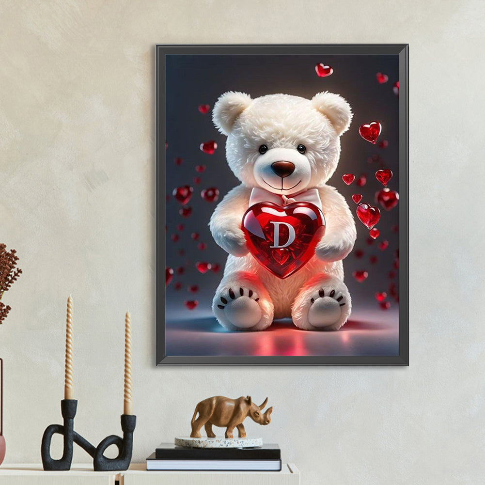 Diamond Painting - Full Round - Heart Letter Bear D (35*45CM)