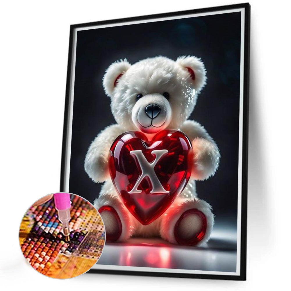 Diamond Painting - Full Round - Heart Letter Bear X (35*45CM)