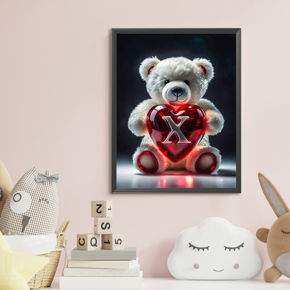 Diamond Painting - Full Round - Heart Letter Bear X (35*45CM)