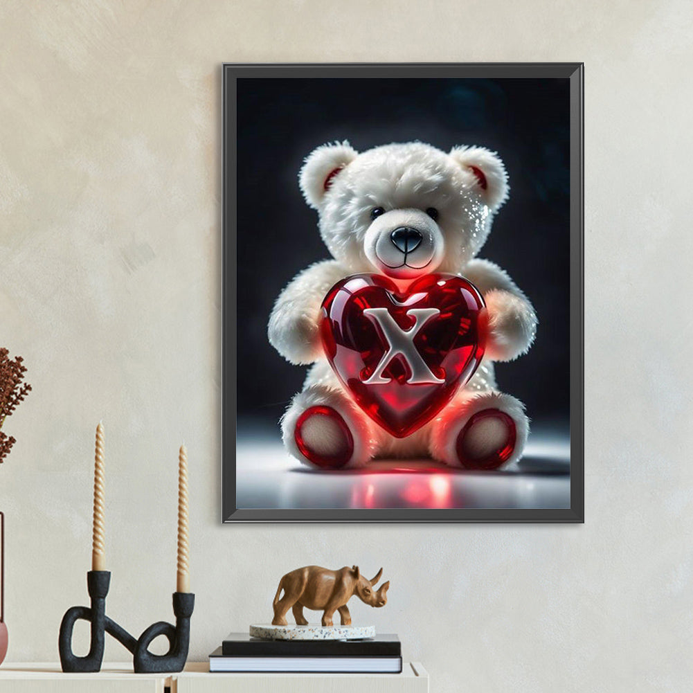 Diamond Painting - Full Round - Heart Letter Bear X (35*45CM)