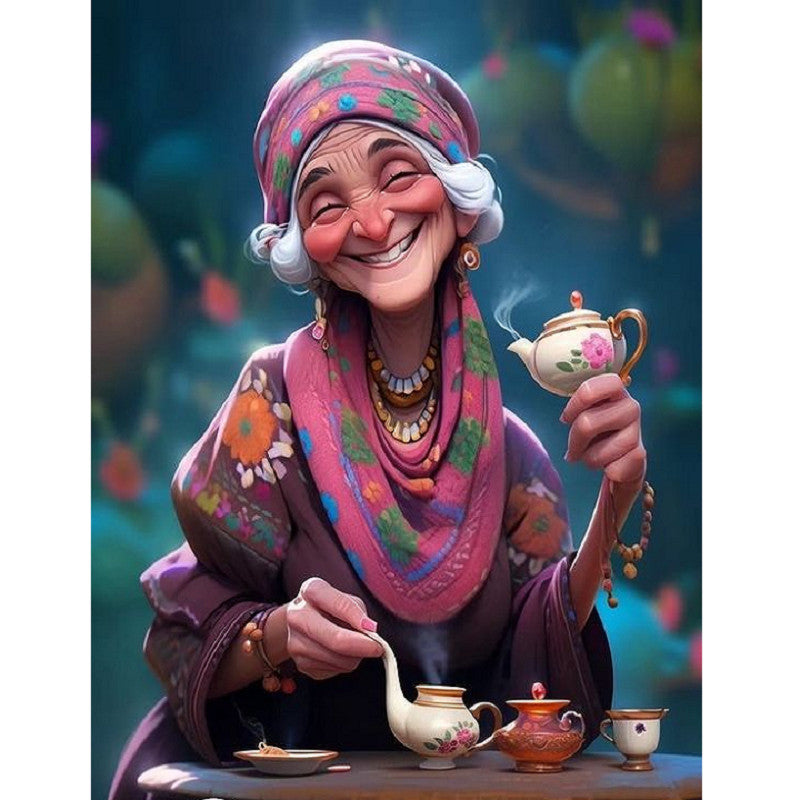 Diamond Painting - Full Square - kind old lady (30*40CM)