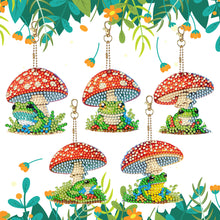 Load image into Gallery viewer, 5 Pcs Double Sided Diamond Painting Keychain for Beginners Adult (Mushroom Frog)
