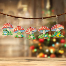 Load image into Gallery viewer, 5 Pcs Double Sided Diamond Painting Keychain for Beginners Adult (Mushroom Frog)
