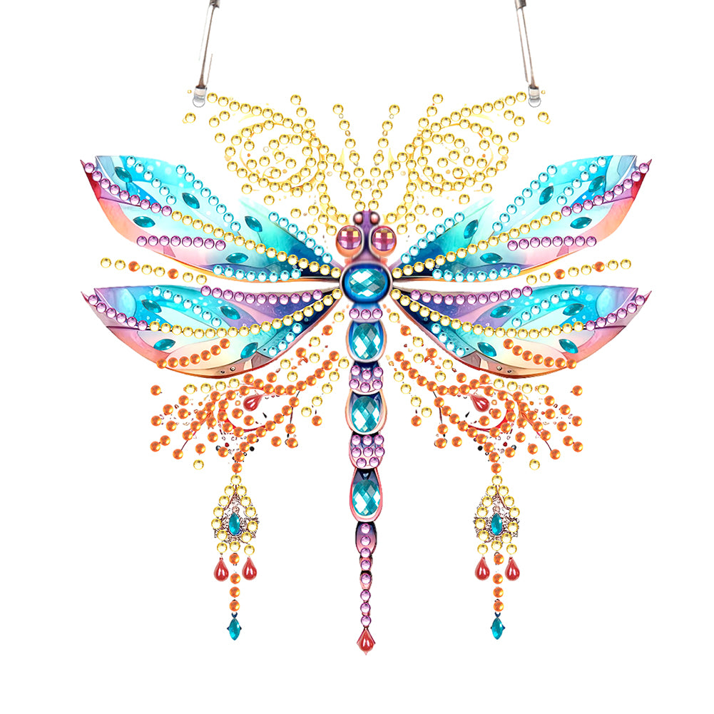 Acrylic Single-Sided Diamond Painting Hanging Pendant for Home Decor (Dragonfly)