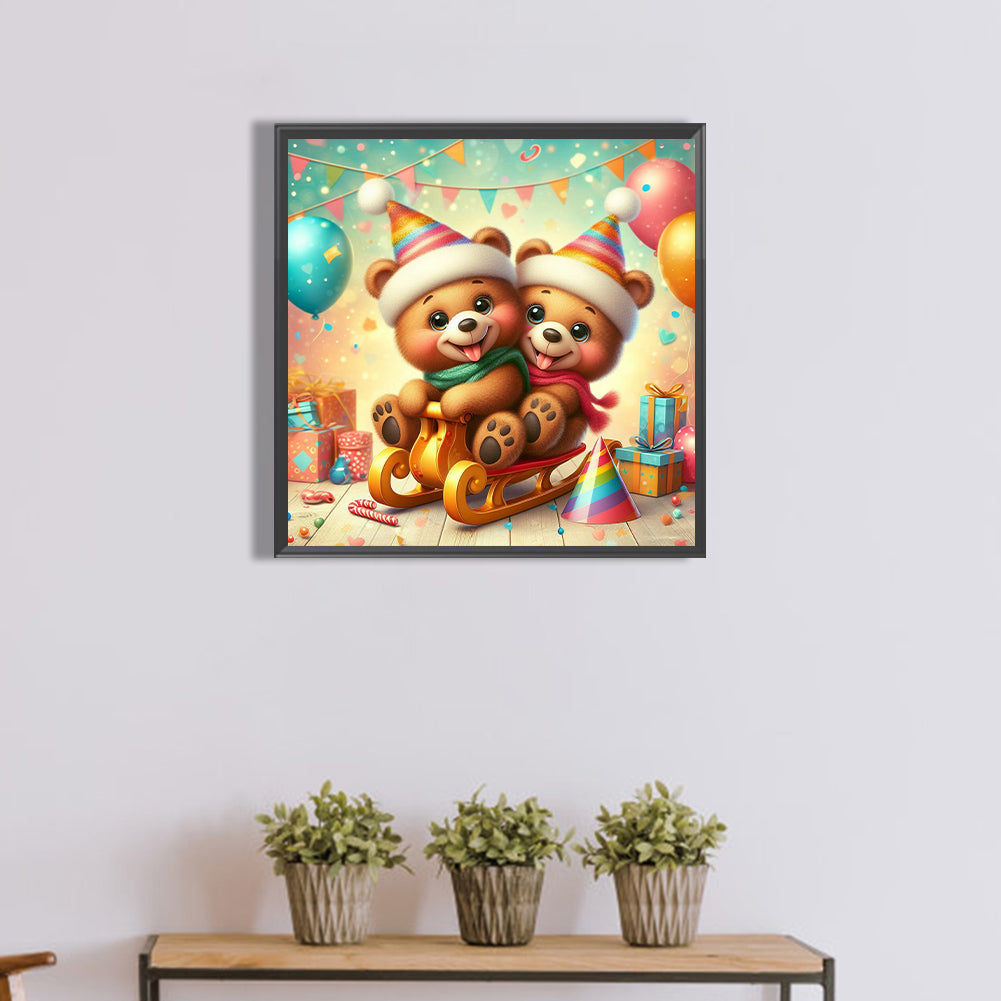 Diamond Painting - Full Round - playing bear (40*40CM)