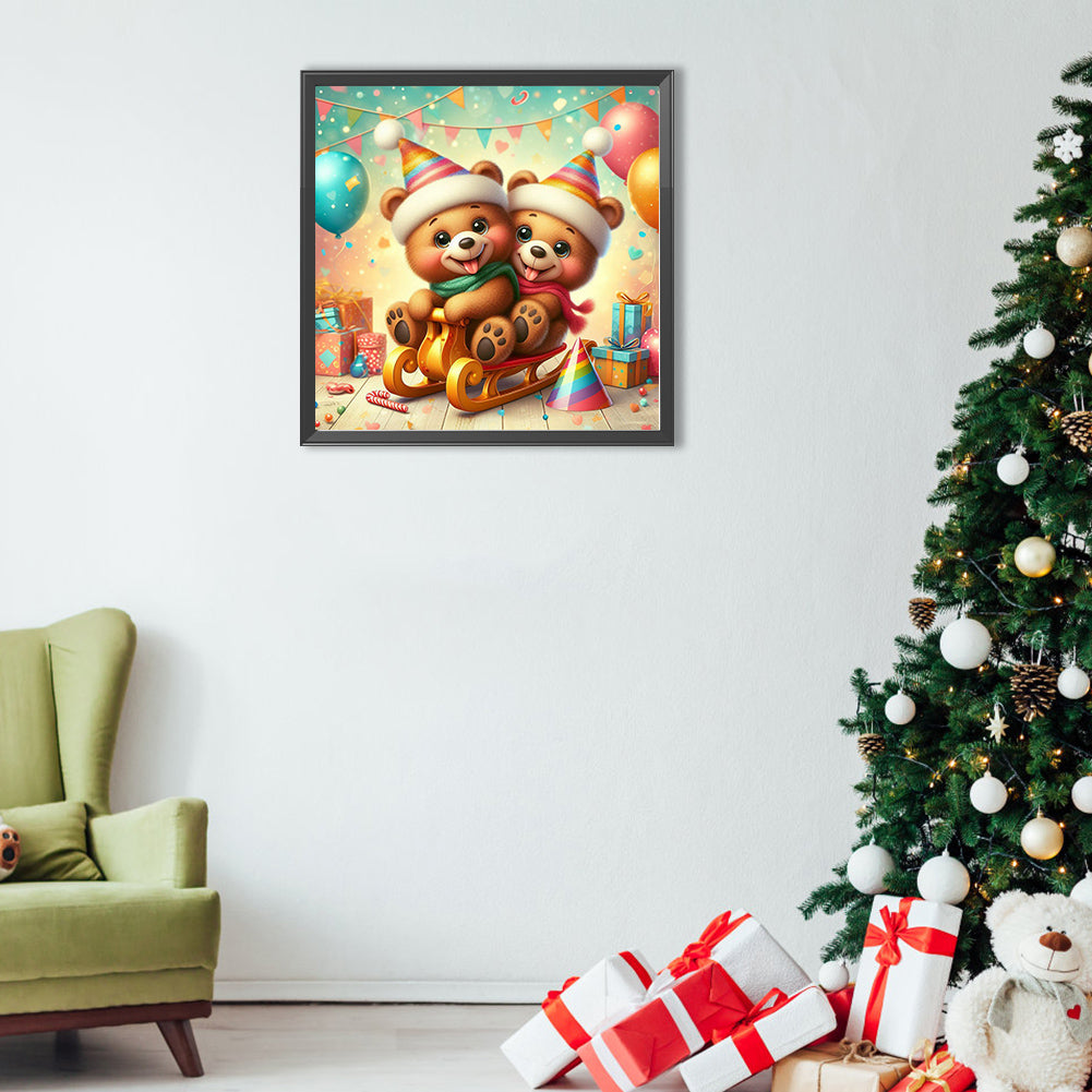 Diamond Painting - Full Round - playing bear (40*40CM)