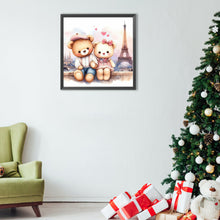 Load image into Gallery viewer, Diamond Painting - Full Round - Couple bears and iron tower (40*40CM)
