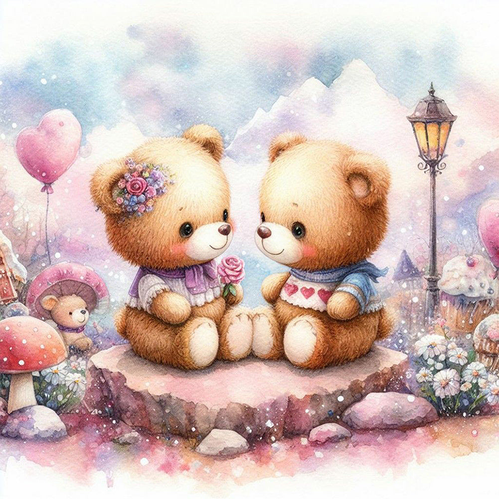Diamond Painting - Full Round - couple bears (40*40CM)