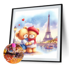 Load image into Gallery viewer, Diamond Painting - Full Round - Couple bears looking at the iron tower (40*40CM)
