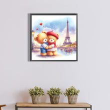 Load image into Gallery viewer, Diamond Painting - Full Round - Couple bears looking at the iron tower (40*40CM)
