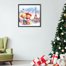 Load image into Gallery viewer, Diamond Painting - Full Round - Couple bears looking at the iron tower (40*40CM)
