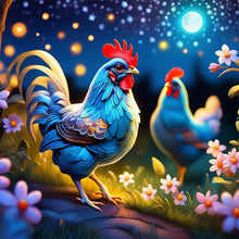 Load image into Gallery viewer, Diamond Painting - Full Round - blue rooster (40*40CM)
