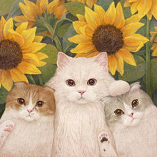 Load image into Gallery viewer, AB Diamond Painting - Full Round - Sunflower and cat (40*40CM)
