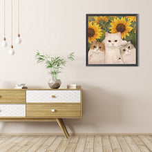 Load image into Gallery viewer, AB Diamond Painting - Full Round - Sunflower and cat (40*40CM)
