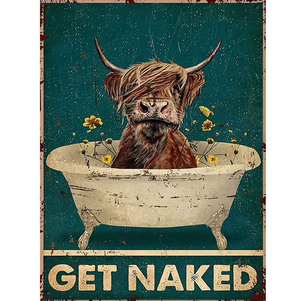 Diamond Painting - Full Round - Highland cattle calligraphy and painting (30*40CM)