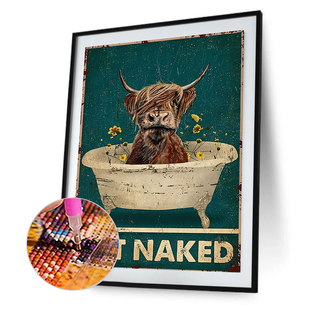 Diamond Painting - Full Round - Highland cattle calligraphy and painting (30*40CM)