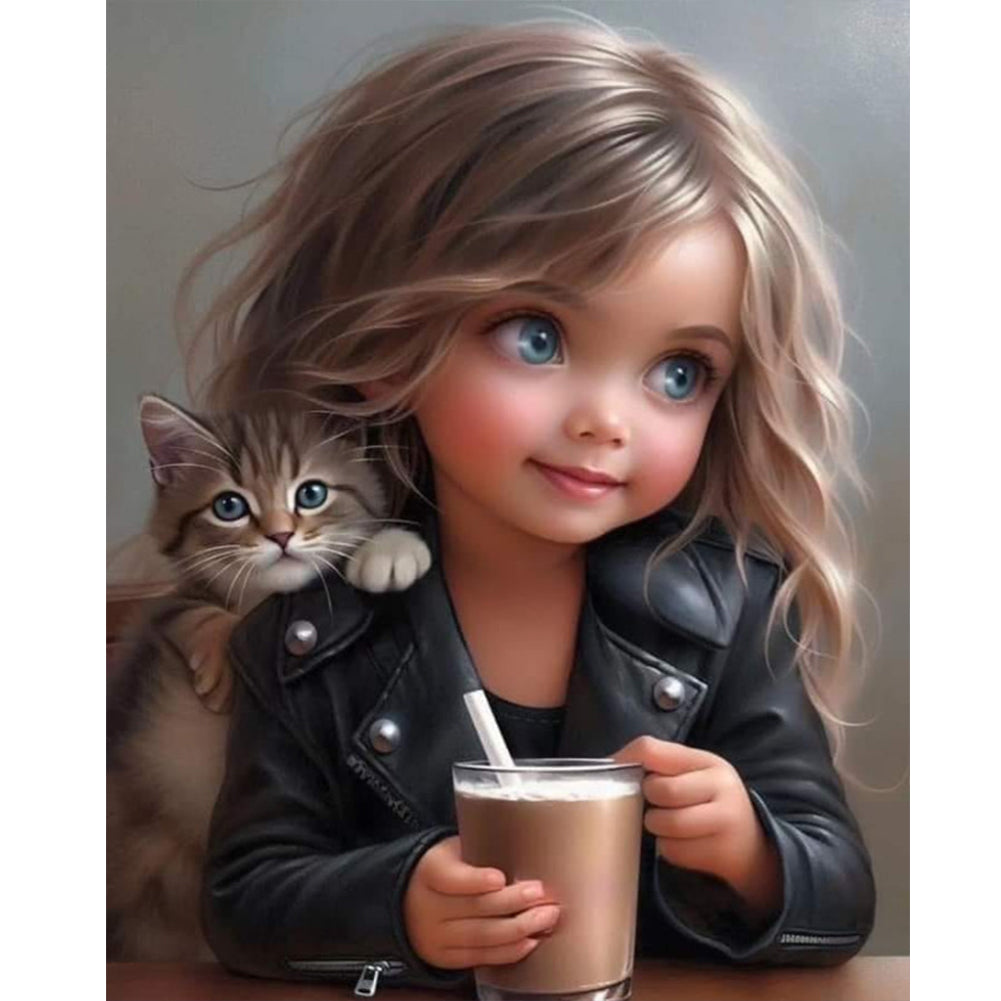 Diamond Painting - Full Round - little girl (50*60CM)