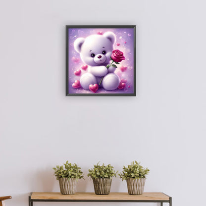 Diamond Painting - Full Round - Rose Bear¡¤Purple (30*30CM)