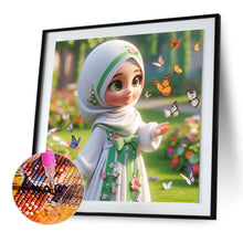 Load image into Gallery viewer, Diamond Painting - Full Round - girl with butterfly (30*30CM)
