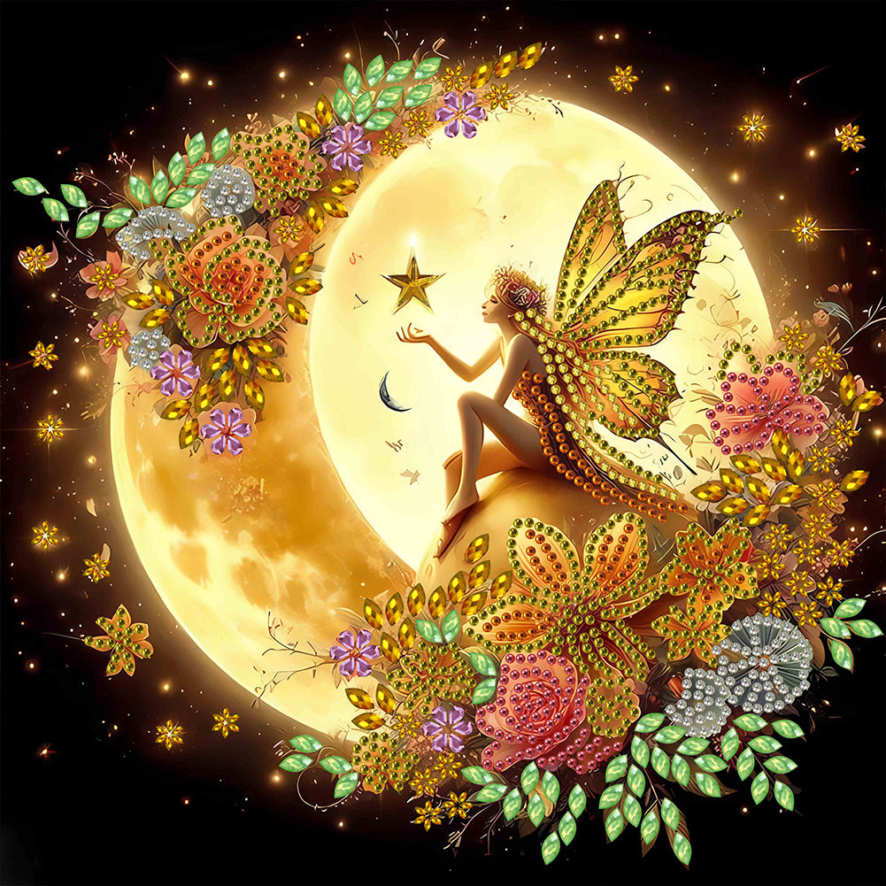 Diamond Painting - Partial Special Shaped - Moon Elf (30*30CM)