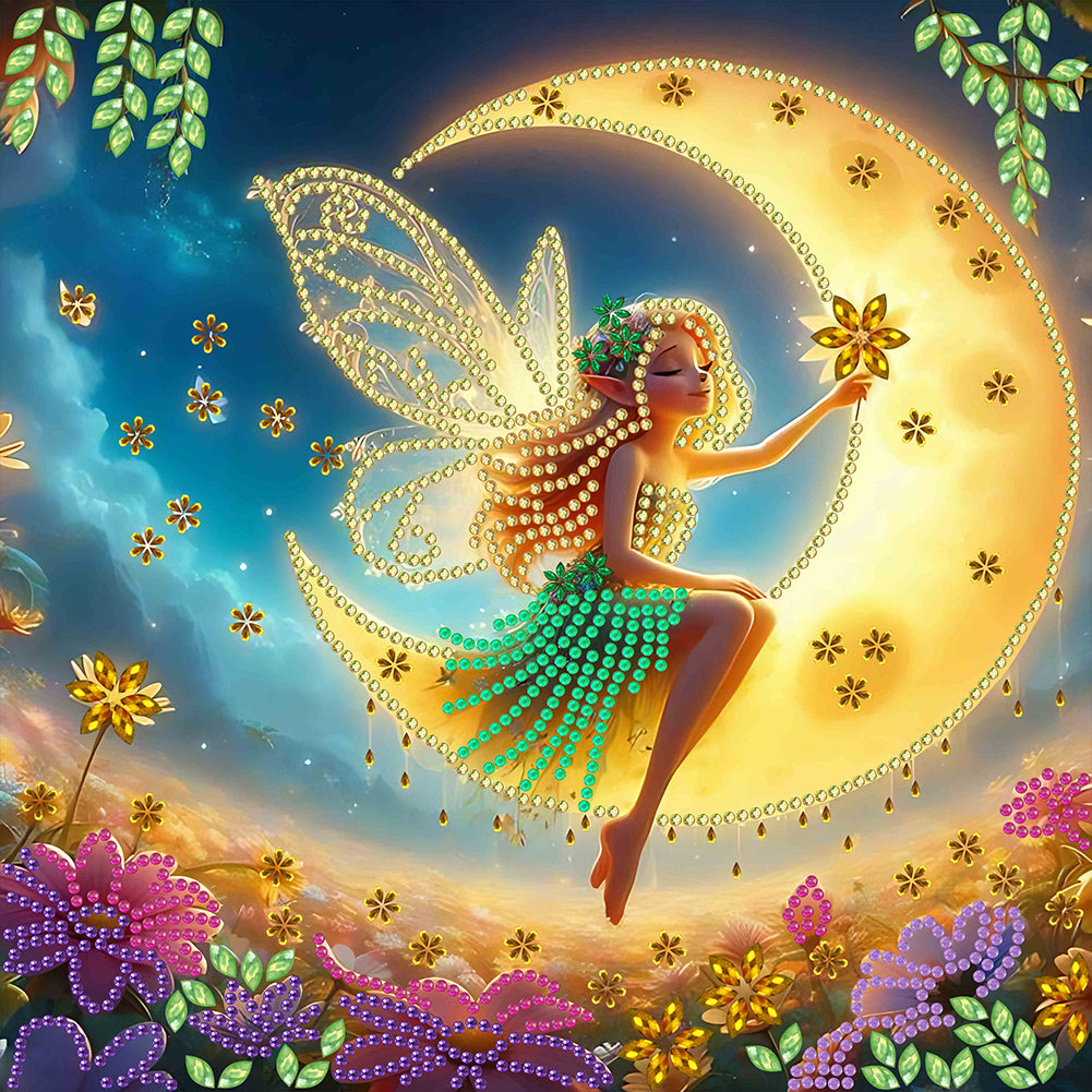 Diamond Painting - Partial Special Shaped - Moon Elf (30*30CM)