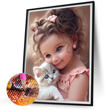 Load image into Gallery viewer, Diamond Painting - Full Round - little girl and animals (30*40CM)
